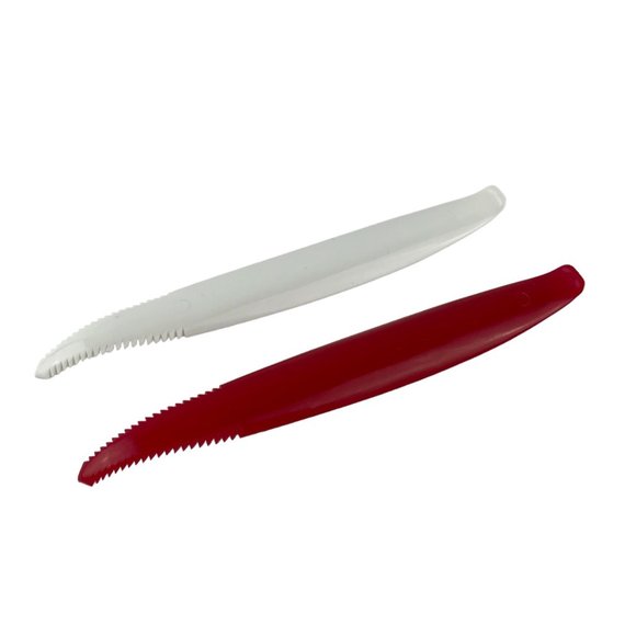 2x Tupperware Serrated Grapefruit Knife Lettuce Tomato Corer Scoop Red White - Picture 2 of 4